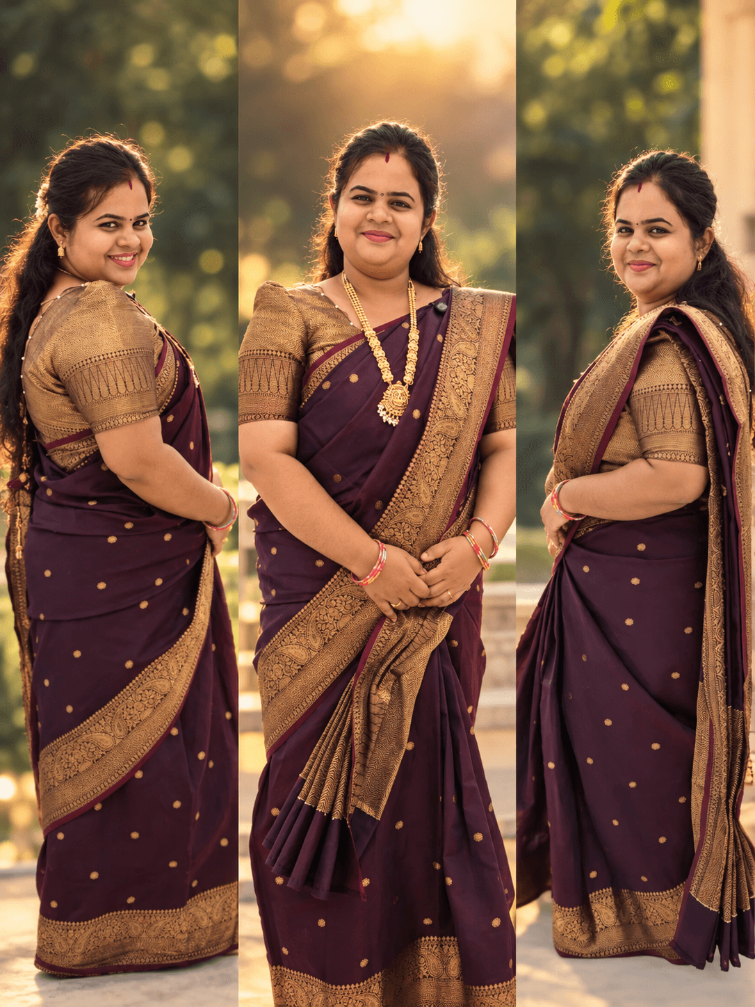 Banarasi coffee brown saree 
